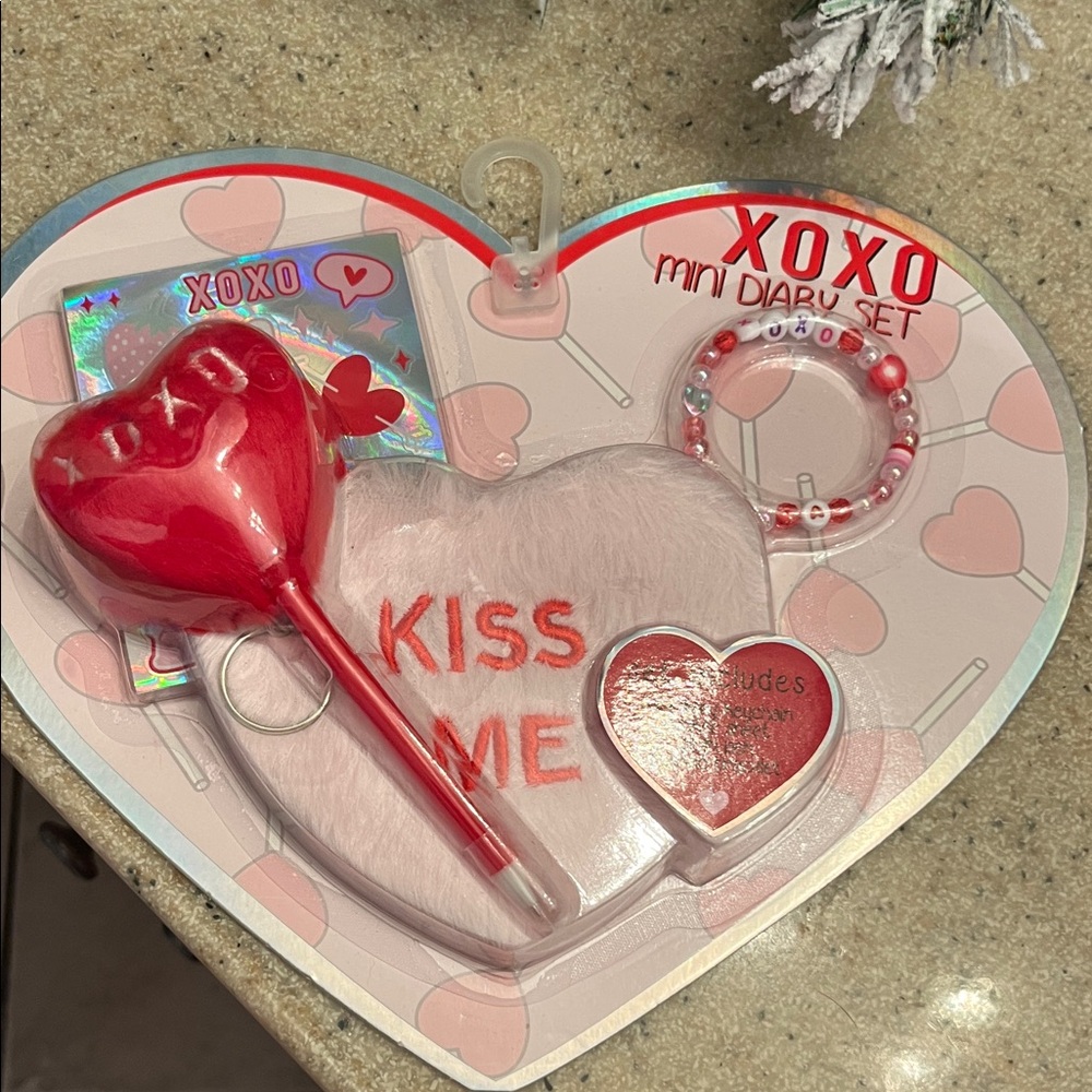 XOXO Mini Diary Set with Red and Pink